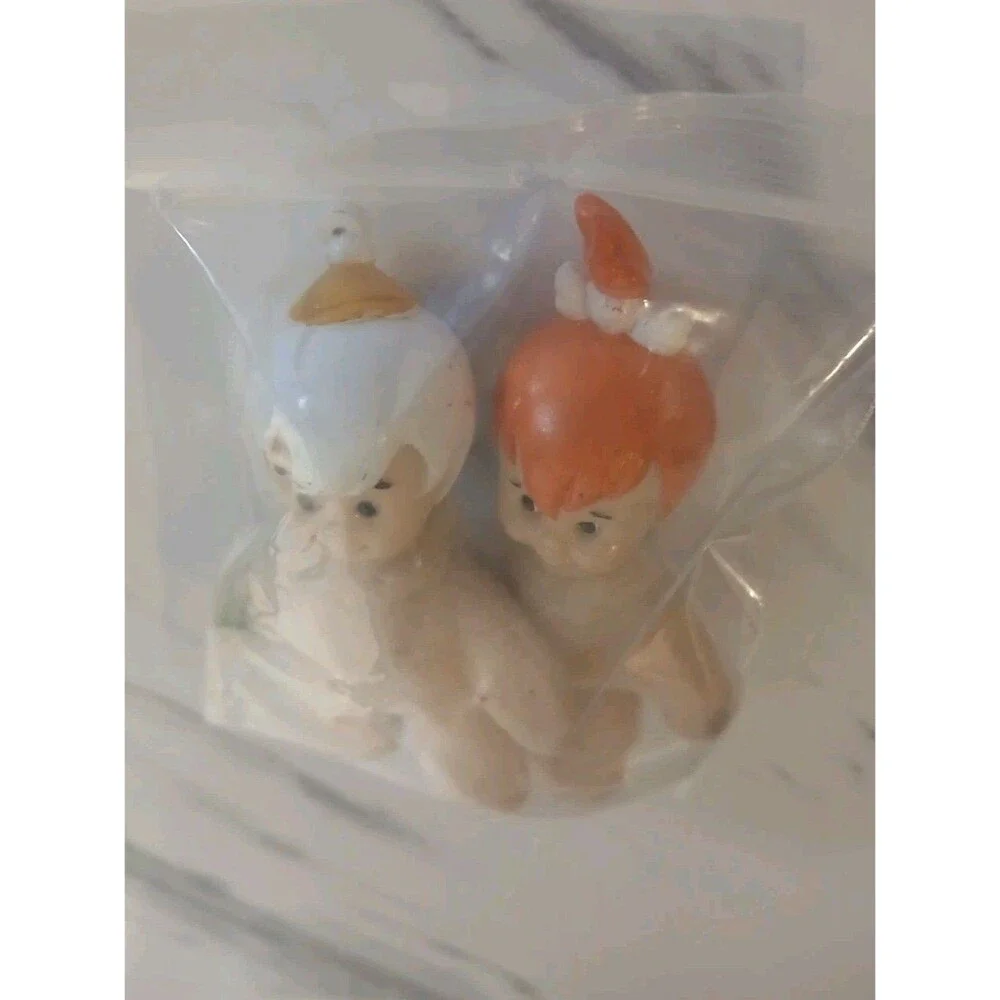 1989 Dennys Hanna Barbera The Flintstones Mini Plush Pebbles & Bamm Bamm